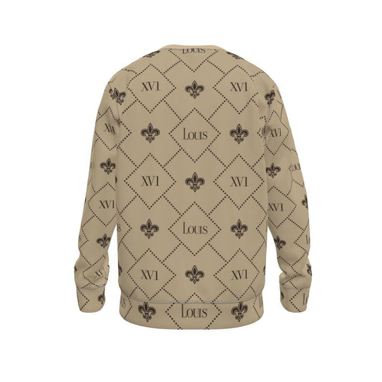 Sweater Tan with Brown fleur-de-lis monogram