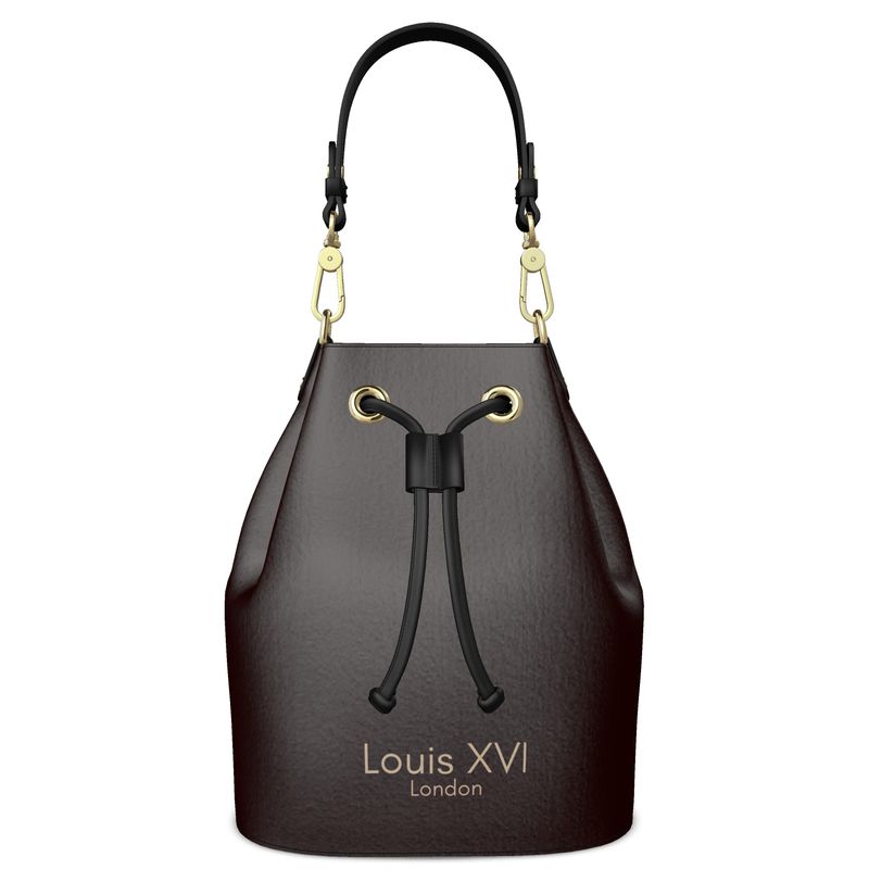 Louis XVI Bucket Bag – Classic Luxury in Dark Brown Napa Leather