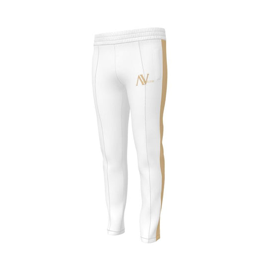 Tracksuit Pants White Tan Stripe