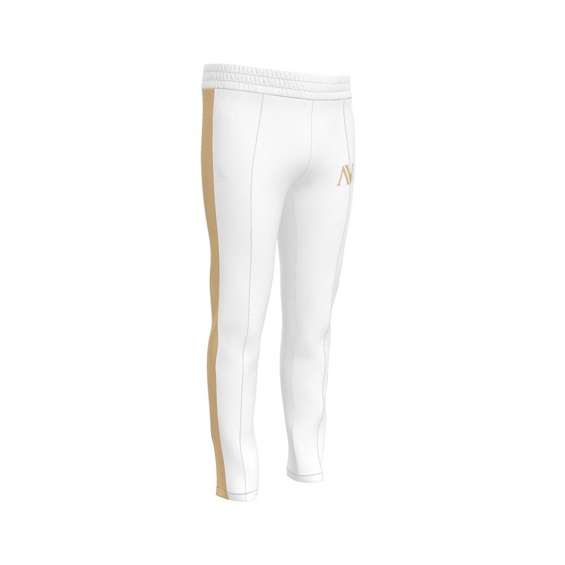 Tracksuit Pants White Tan Stripe