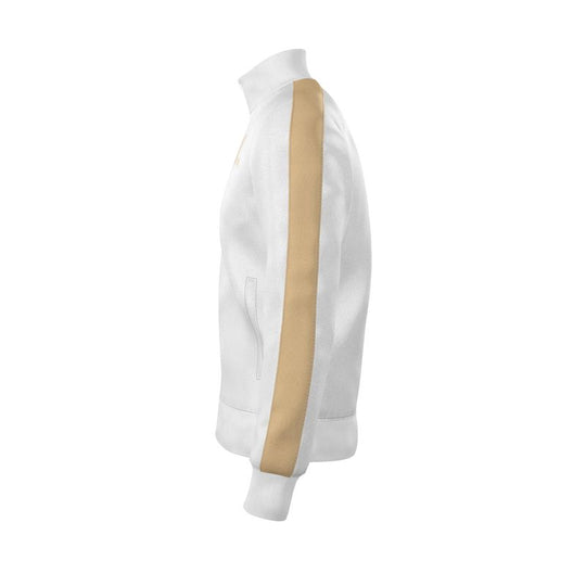 Tracksuit Jacket White Tan Stripe