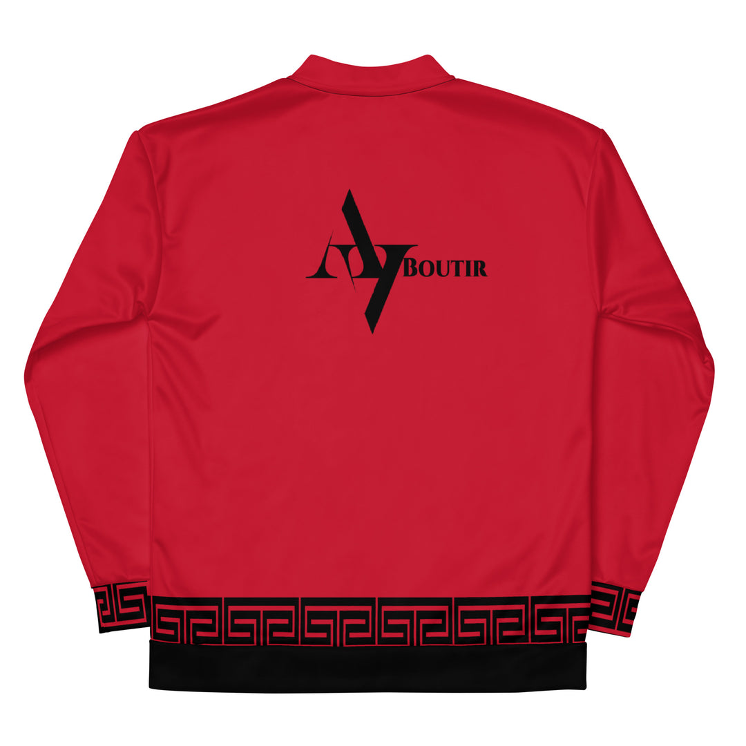 Red with Blk Logo Bomber Jacket